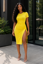 Load image into Gallery viewer, Yellow Summertime Midi Dress