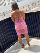 Load image into Gallery viewer, Sexy Simple Mauve Crisscross Halter Dress