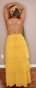 Sexy Mustard Maxi Dress