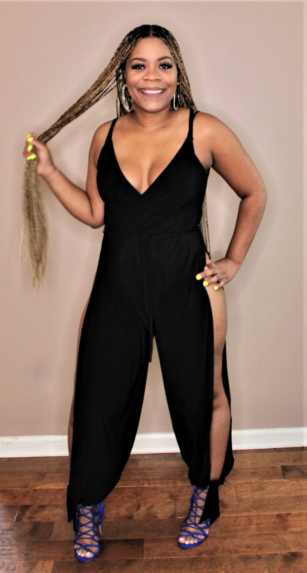 Super Sexy Slit Jumpsuit Flawless Pieces Boutique